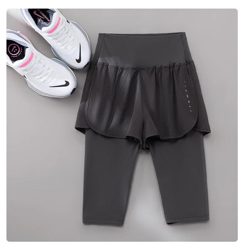 DRUR High Waist Knee Length Yoga Pants for Women