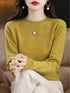 Women's 100% Merino Wool O-Neck Pullover Sweater
