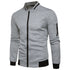 Men's Solid Colour Bomber Jacket - Casual Slim Fit