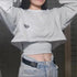 Women's Solid Colour O-neck Long Sleeve Hoodie Sweatshirt