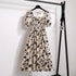 Floral A-Line Chiffon Dress with Short Sleeves