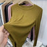 Slim Fit O-Neck Long Sleeve Top for Women