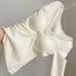 Lace Detail V-Neck Long Sleeve Top in Apricot