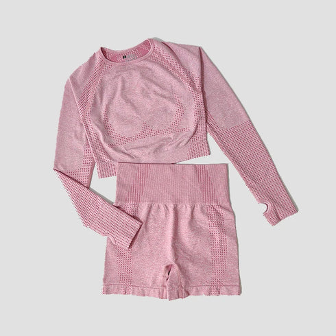 WAREBALL Women's Yoga Set - Long Sleeve Crop Top & Leggings