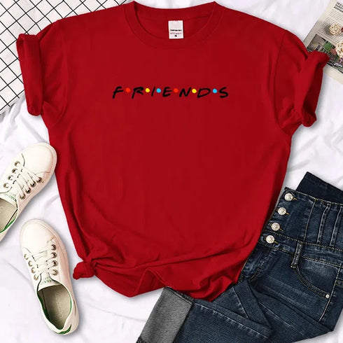 Quirky Letter Print T-Shirt for Women - Casual Summer Tee