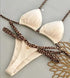 White Lace-Up Bikini Set for Women