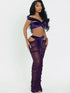 Velvet Cross Kink Tank Top & Ruched Long Skirt Set
