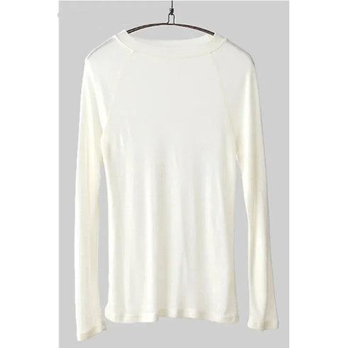 Casual Long Sleeve T-Shirt in Blue and Navy