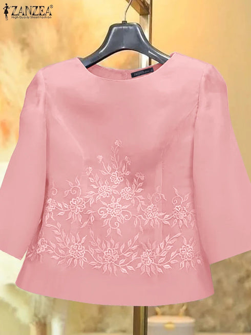 ZANZEA Elegant Embroidered Blouse for Women