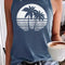 Women's Coconut Tree Print Sleeveless Tank Top