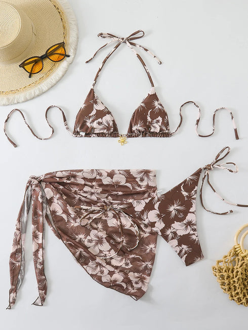 Floral Print Micro Bikini Set for Women