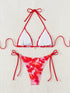 Floral Print Triangle Bikini Set with Brazilian Bottoms