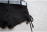 Low Rise Denim Shorts with Lace-Up Detail