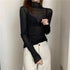 Sheer Long Sleeve Turtleneck Mesh Crop Top