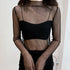 Lace Bottomed Long Sleeve Blouse Top