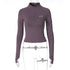 Y2K Long Sleeve Zip Crop Top for Women