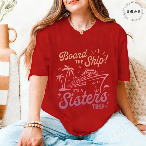 Cruise Ship Graphic T-Shirt for Women