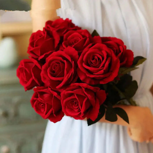 Artificial Red Roses - 3/5/10/20pcs Real Touch Flowers