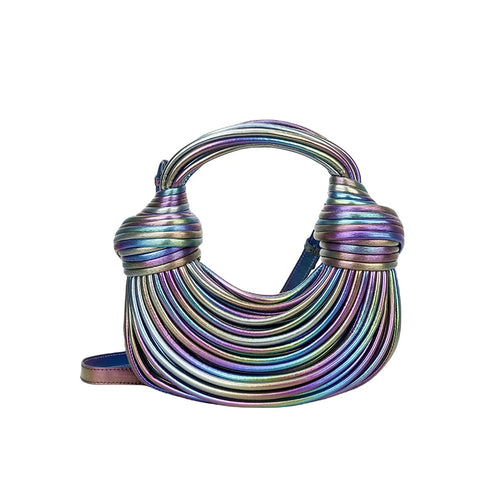 MOODS Luxury Evening Purses Golden Noodle Knot Clutch Bag for Dinner Party Stylish Women's Handbag Fashion Accessory