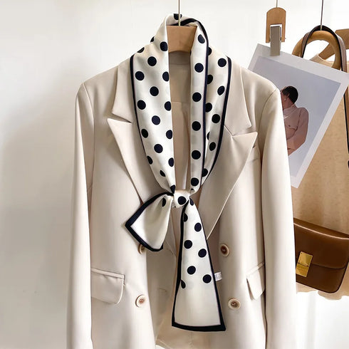 50 Color New Women Silk Printed Design Scarf Shawl Fashion Luxury Long Narrow Small Silk Scarves for Stylish Headbands and Headscarves