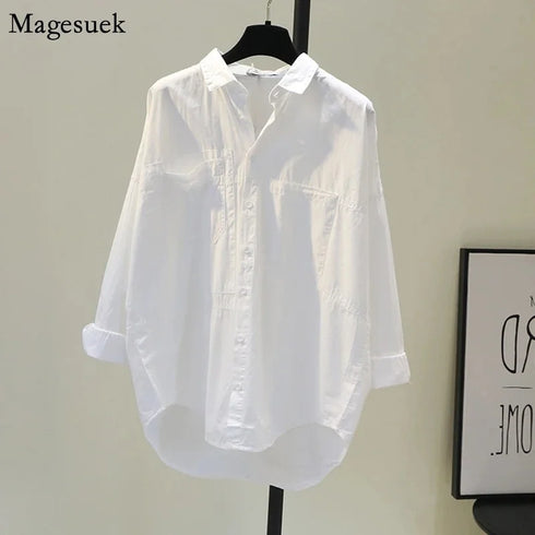 Elegant White Long Sleeve Casual Blouse for Women