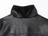 MUJER Black Faux Leather Bomber Jacket for Women