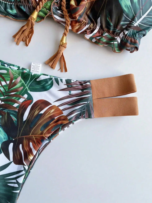 RUOTONGSEPT Ruffle Push Up Bikini Set
