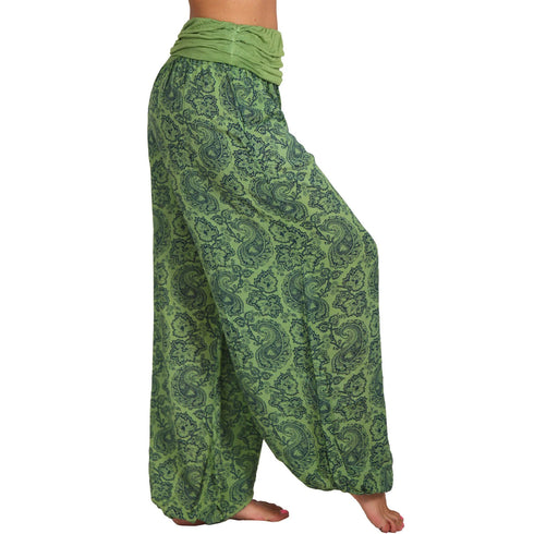 Plus Size Printed Wide Leg Harem Pants