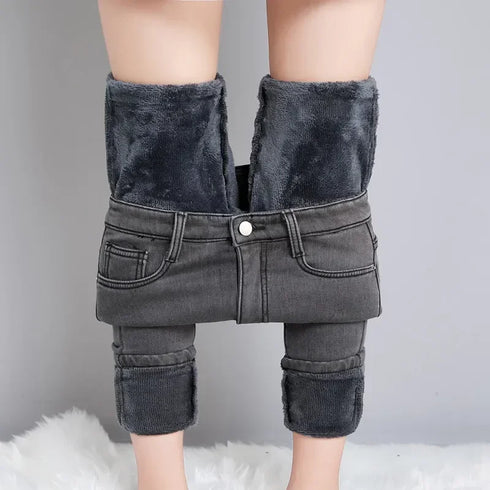 Women's Fleece-Lined Skinny Jeans