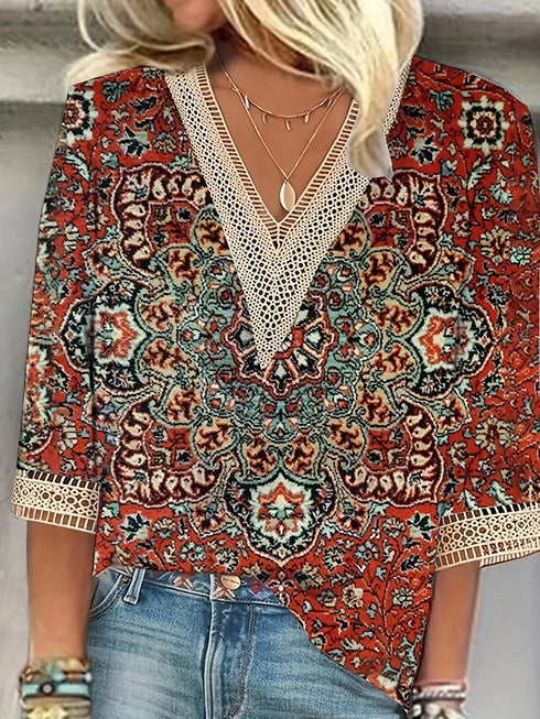 Plus Size Elegant Long Sleeve Loose Blouse