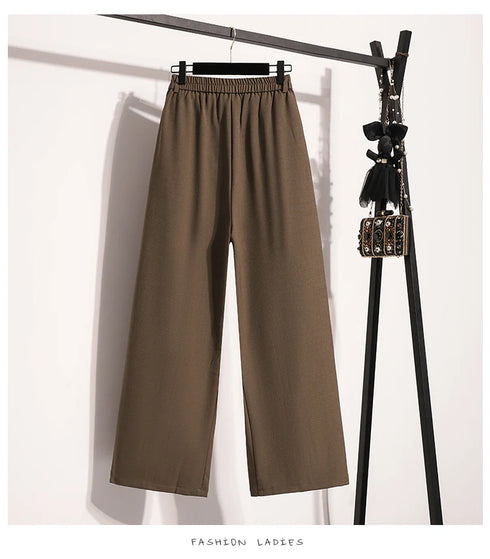 Plus Size Wide Leg Trousers for Women - Autumn 2024
