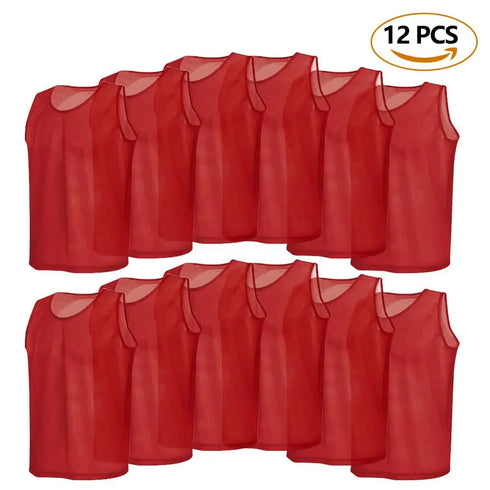 12 Pack Soccer Training Vests for Adults and Kids