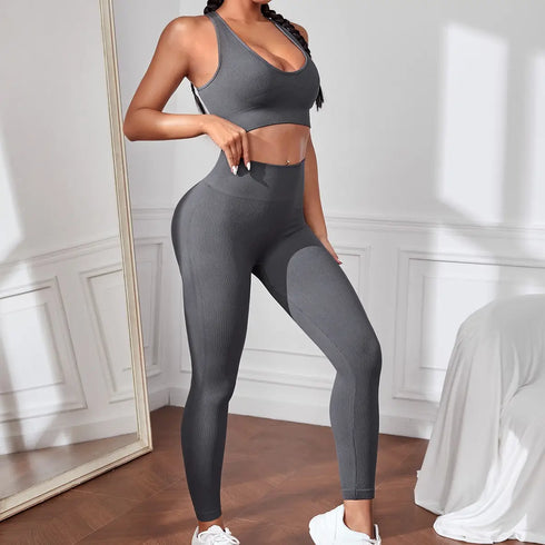 Women's Seamless Yoga Set with High Waist Leggings