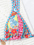 Floral Print Triangle Bikini Set with Brazilian Bottoms