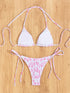 Floral Print Triangle Bikini Set with Brazilian Bottoms