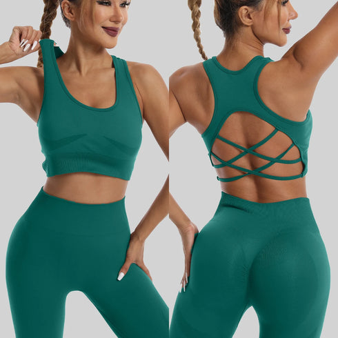 Seamless High Waist Leggings and Sports Bra Set