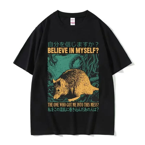 Japanese Evolve Into Crab Funny Graphic T Shirt Women Retro Fashion T-shirts Oversized T-shirt Streetwear Vintage puls size Y2K