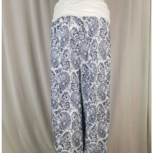 Plus Size Printed Wide Leg Harem Pants