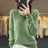 100% Merino Wool V-Neck Pullover Sweater for Women