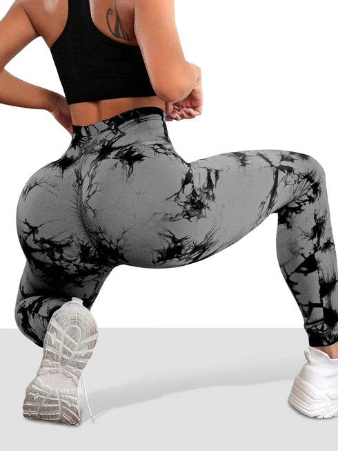 Women's High Waist Seamless Tie-Dye Yoga Leggings