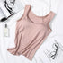 Women's Vest Tops with Built In Bra Padded Slim Fit Casual