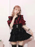 Noemi Inspired Ruffle Bow Top - Japanese Dark Femme Off-Shoulder Blouse, Lace Trim Bell Sleeve Shirt for Yami Kawaii & Lolita