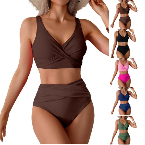 Women’s High-Waisted Twist Front Bikini Set