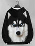 Men's 3D Husky Dog Print Hoodie