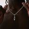 Stylish Blue Stone Geometric Pendant Necklace
