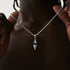 Stylish Blue Stone Geometric Pendant Necklace