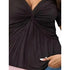 Plus Size V-Neck Short Sleeve Casual T-Shirt in Black