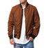 Men's Solid Colour Bomber Jacket - Casual Slim Fit