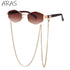 Trendy Retro Hexagon Sunglasses with Chain for Women