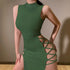 Elegant Black Sleeveless Bandage Sexy Dress For Women